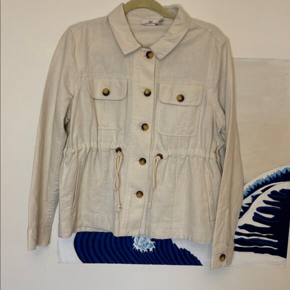 Vineyard Vines Linen Cotton Utility Jacket – Size M NEW - Picture 7 of 9